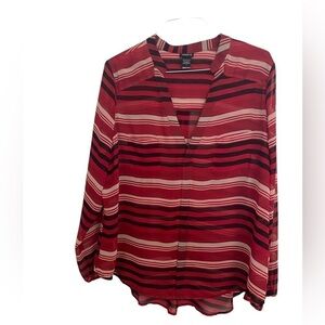 TORRID PLUS SIZE STRIPED RED BLOUSE 0896
